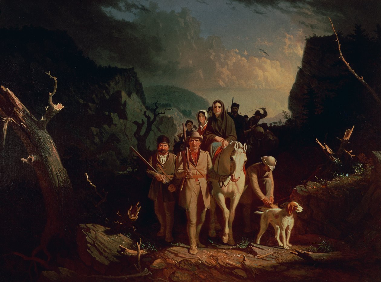 Daniel Boone eskorterade nybyggare genom Cumberland Gap, 1851-52 av George Caleb Bingham