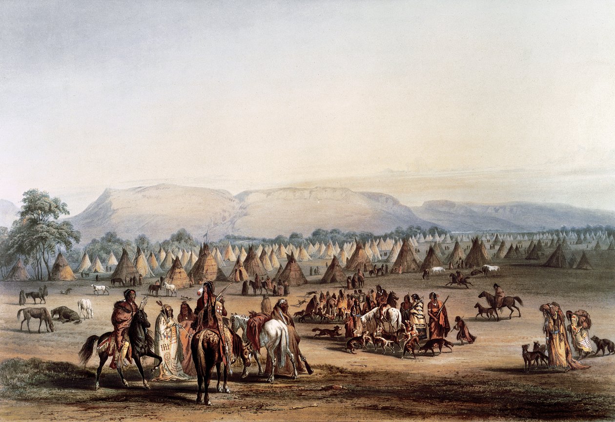 Piekann-indianernas läger av George Catlin