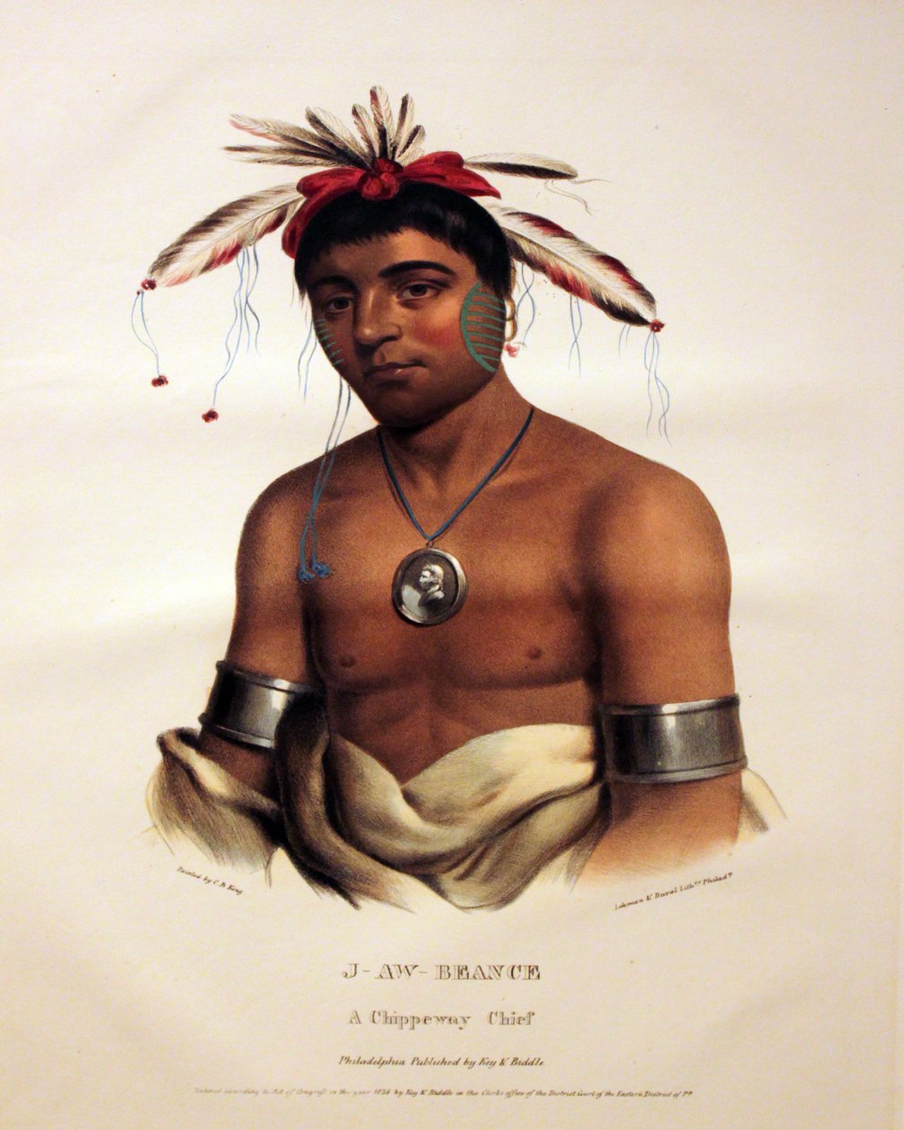 Chippeway Chief J-Aw-Beance av George Catlin