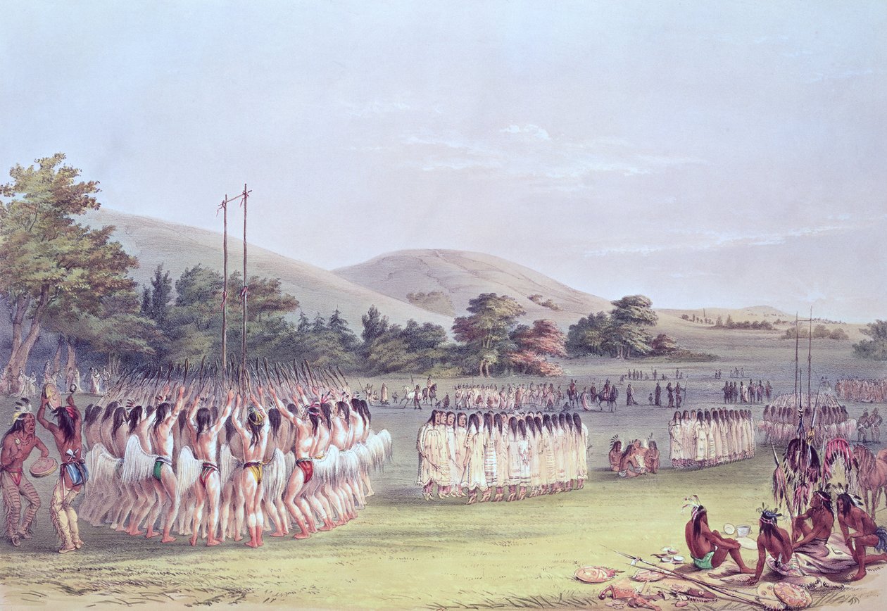 Choctaw Ball-Play Dance, 1834-35 swed av George Catlin