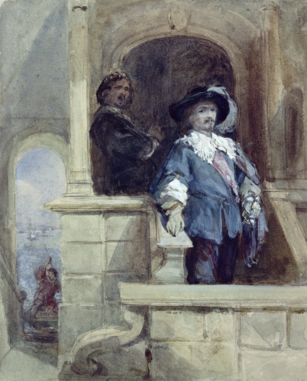 Sir Thomas Wentworth (efteråt Earl of Strafford) och John Pym i Greenwich, 1628 av George Cattermole