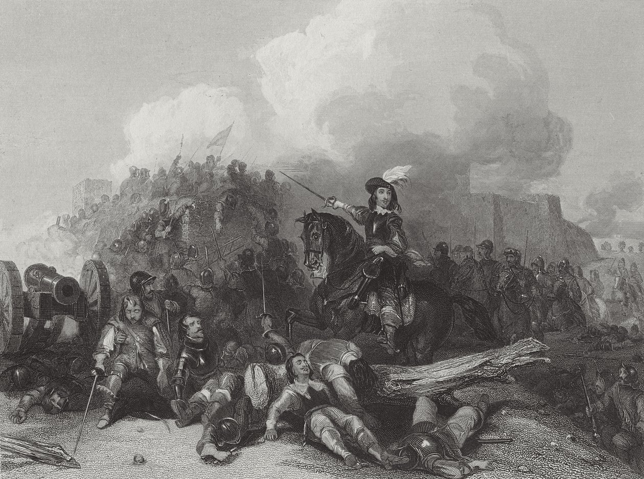 Storming of Bristol, graverad av J.C. Varrall 1844 av George Cattermole