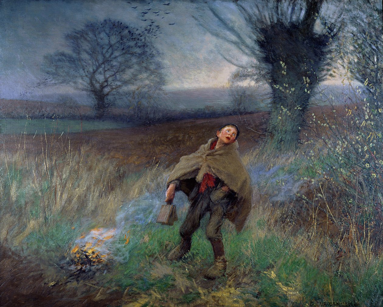 Fågelskräck, mars 1896 av George Clausen