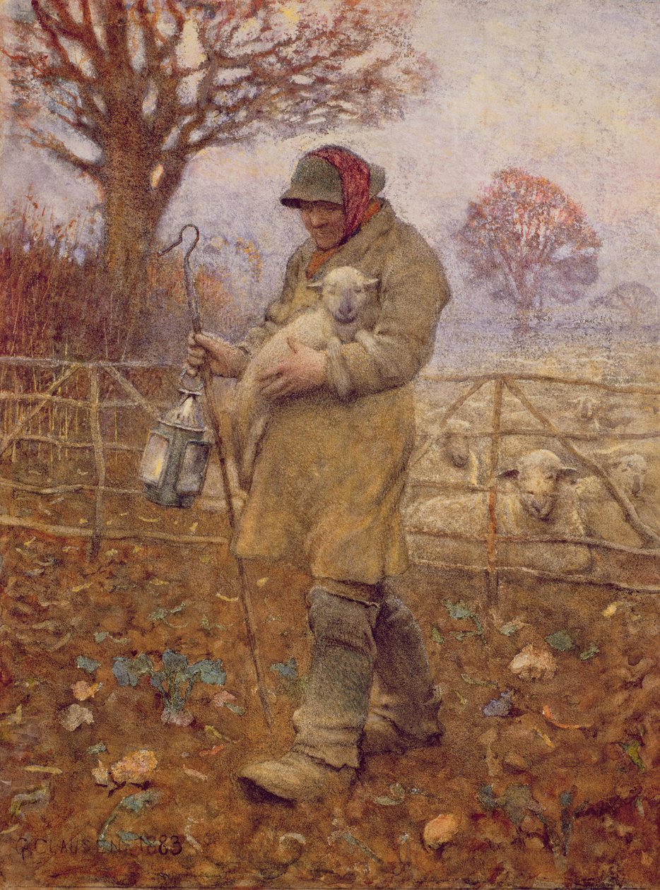 Herde med lamm, 1883 av George Clausen