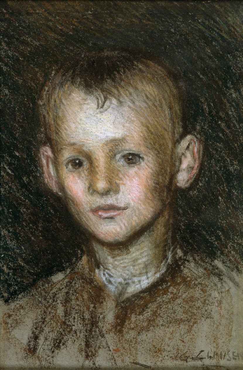 Studie av en bondpojke (pastell på papper) av George Clausen