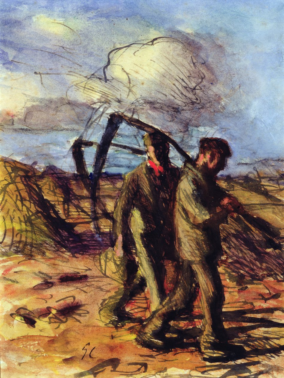 The Mowers (penna, bläck och tvätt på papper) av George Clausen