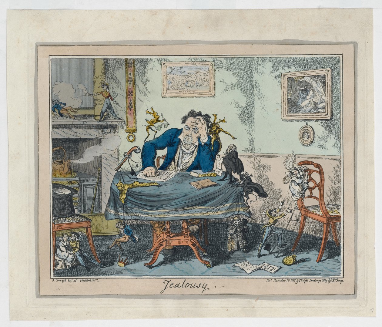 Svartsjuka, 1825 (handfärgad gravyr) av George Cruikshank