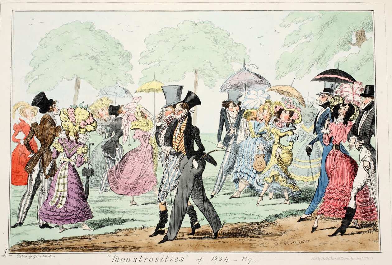 "Monstruositeter" från 1824, 1835 (handkolorerat gravyr) av George Cruikshank
