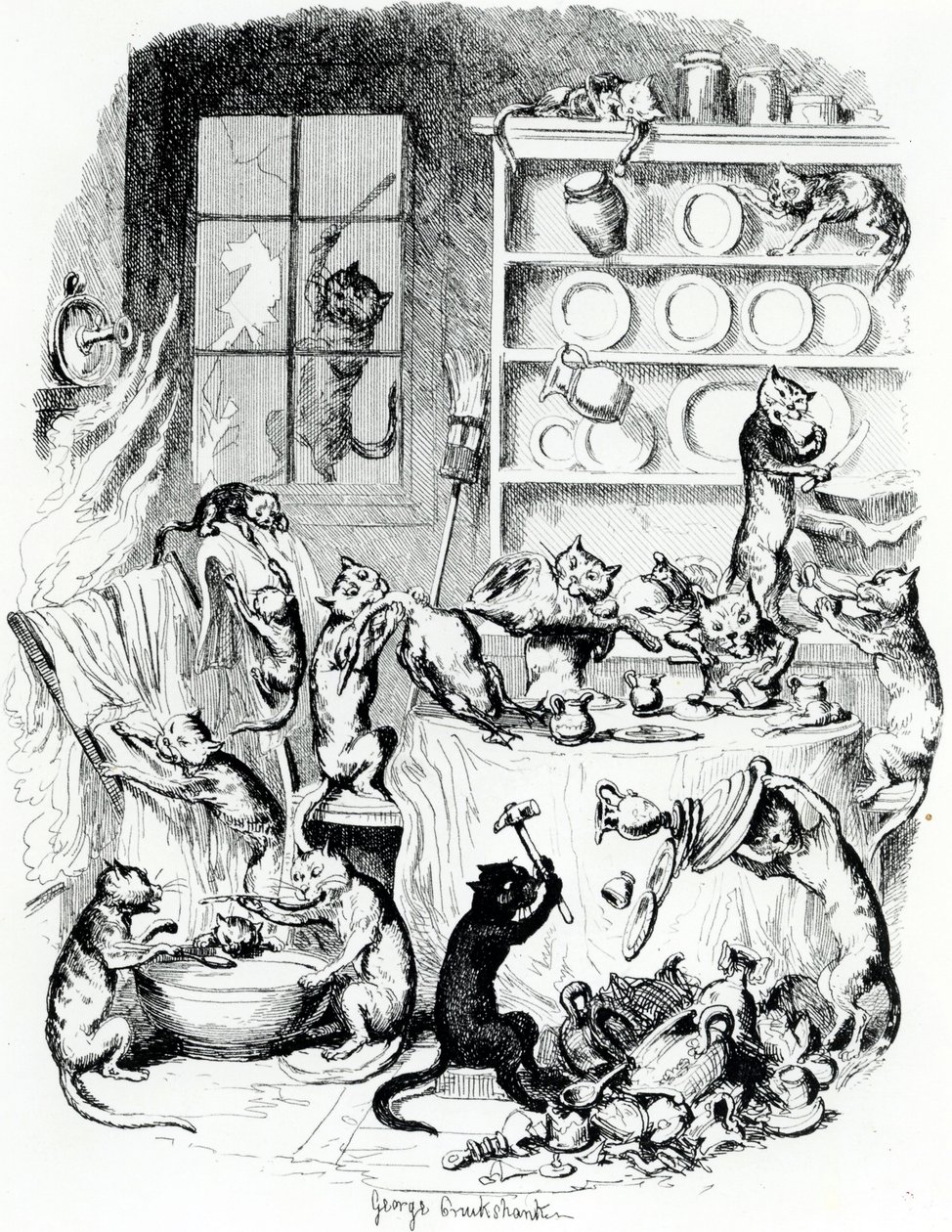Illustration av en tryckt bok, 1847 av George Cruikshank