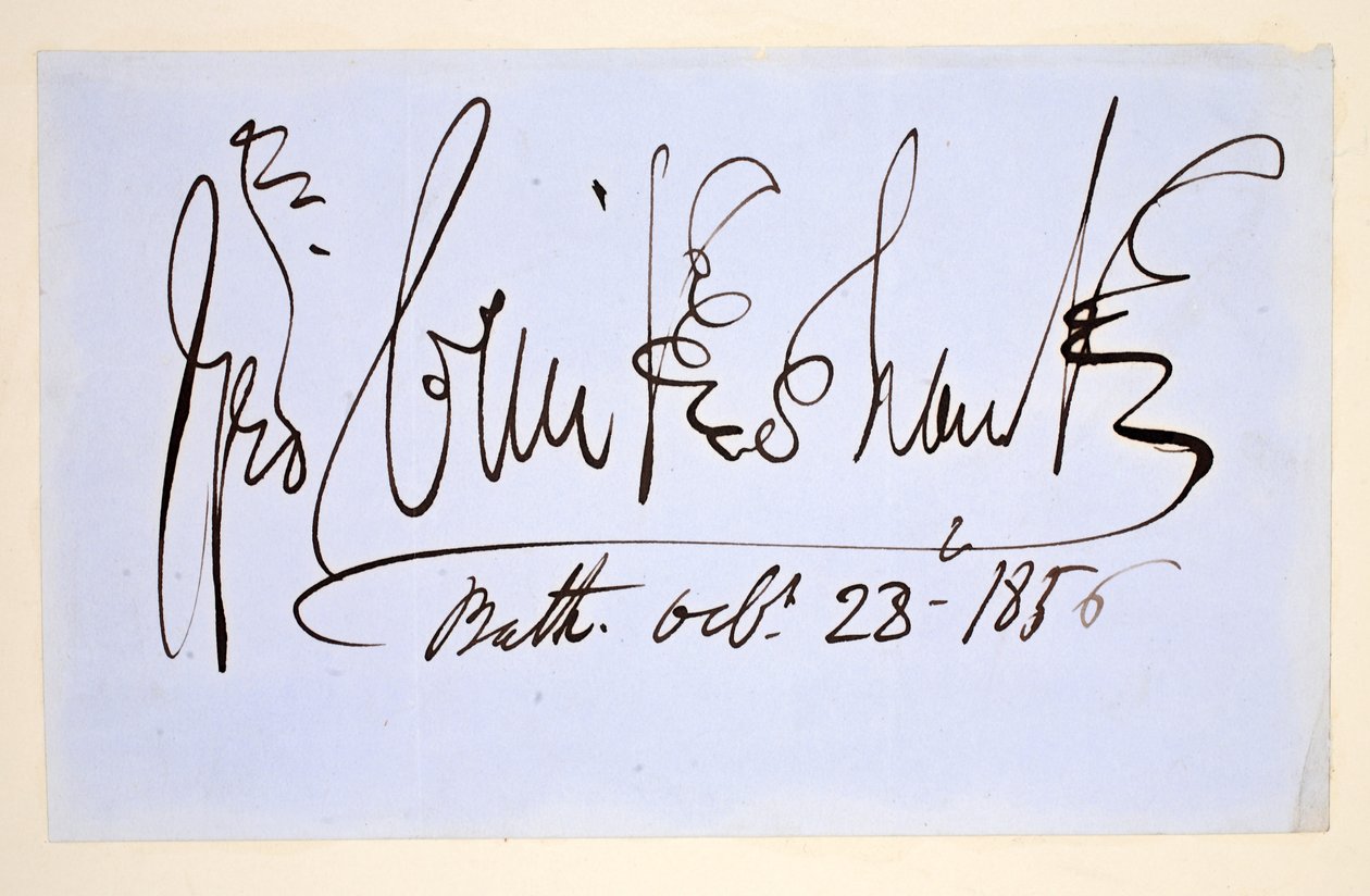 George Cruikshanks signatur, 28 oktober 1856 (bläck på papper) av George Cruikshank