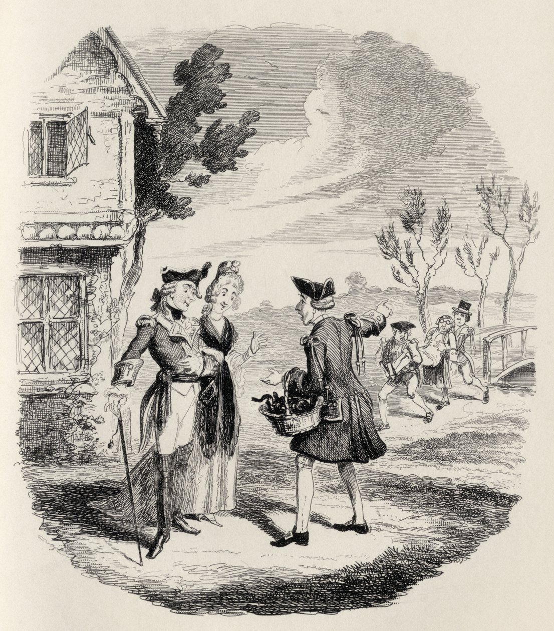 Riddaren och damen, ur "The Ingoldsby Legends" av Thomas Ingoldsby, utgiven av Richard Bentley und Son, 1887. av George Cruikshank