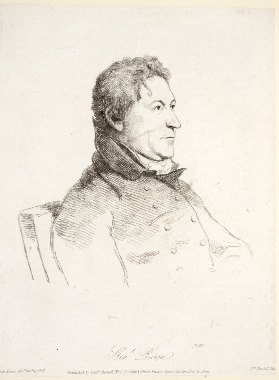 General Picton, 19 december 1808, pub. William Daniell 1809 av George Dance