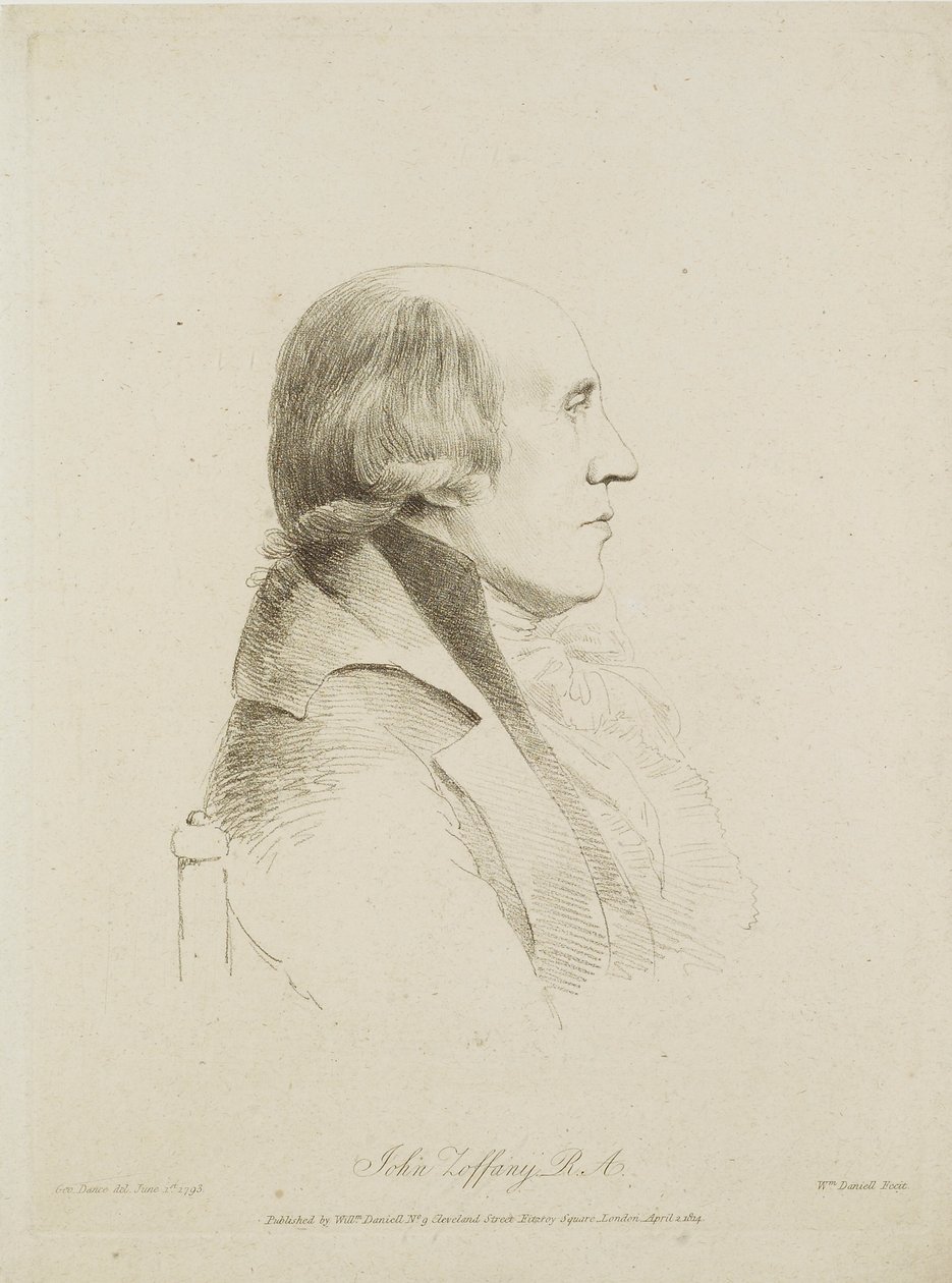 John Zoffany, graverad av William Daniell (1769-1837), 1814 (mjuk slipad etsning) av George Dance