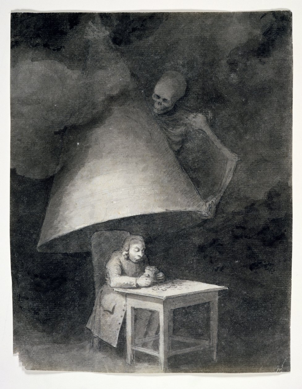 Miser Being Snuffed Out (penna och skölj över penna på papper) av George Dance