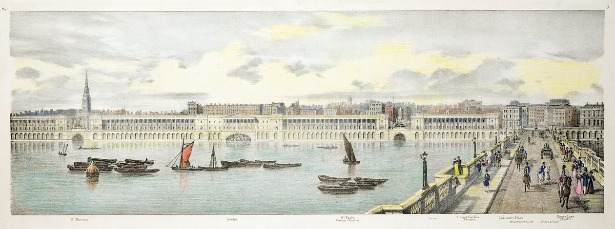 Twin Bridge-projektet för New London Bridge, 1802 av George Dance