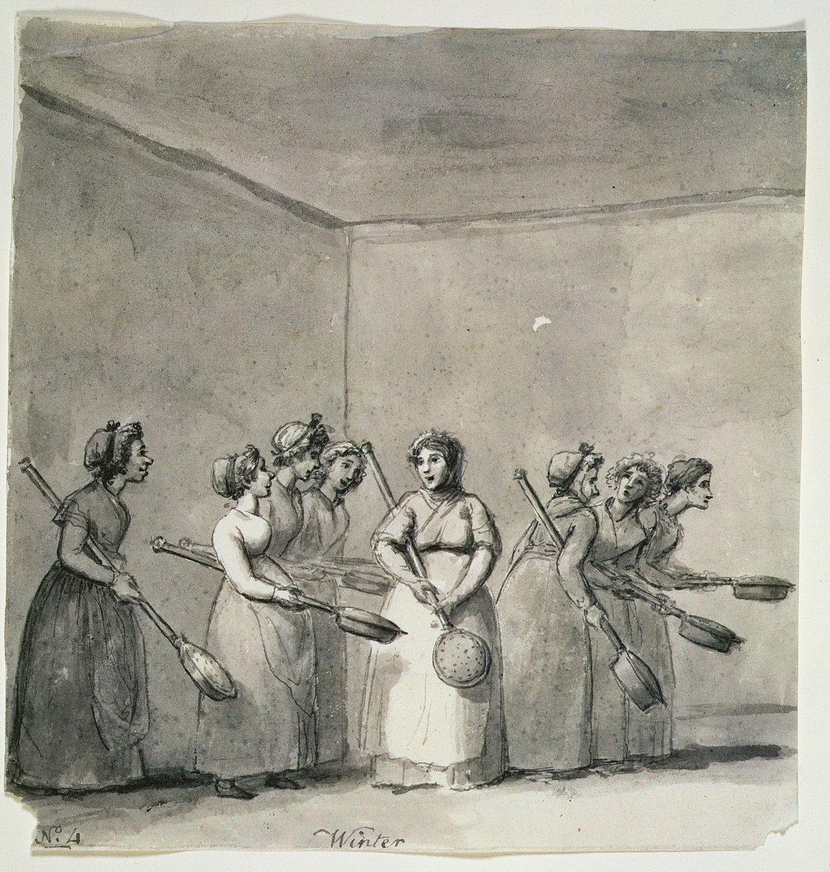 Vinter (penna och tvätt på papper) av George Dance