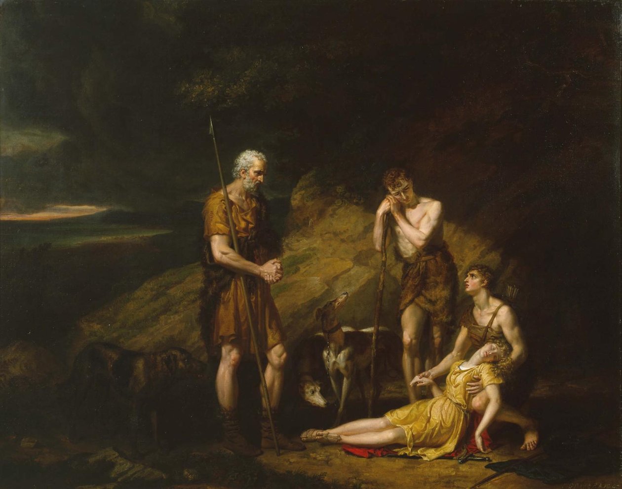 Imogen Found in the Cave of Belarius  av George Dawe