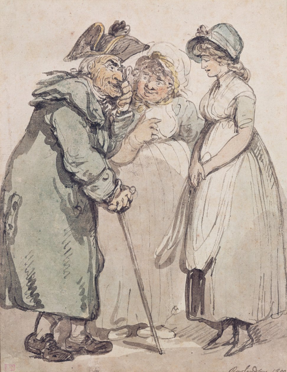 The Introduction, 1800 (penna och tvätt på papper) av George Derville Rowlandson