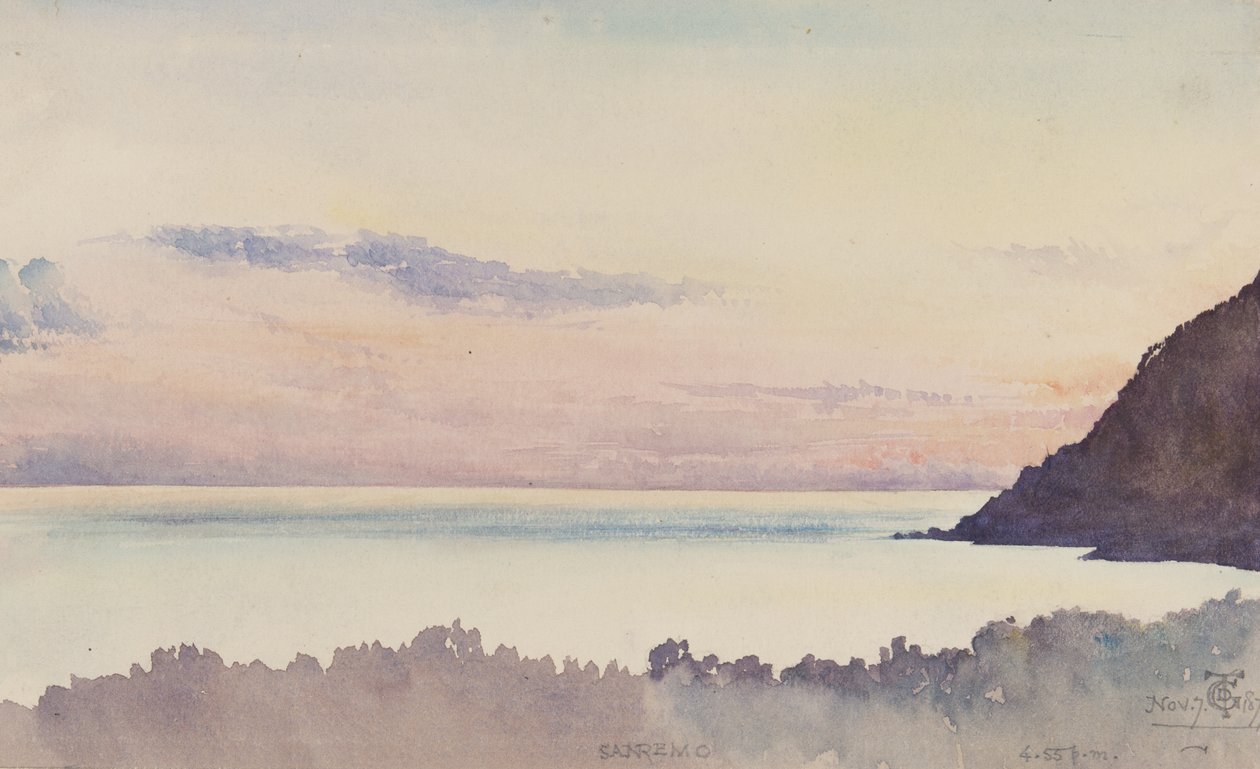 San Remo, 16.55 7 november 1877 (wc på papper) av George Douglas Tinling