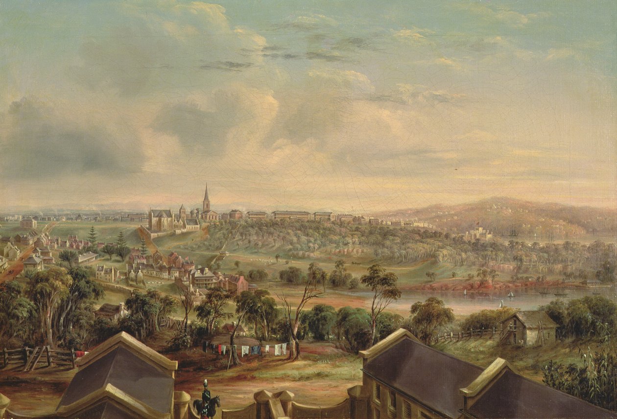 Sydney från Woolloomoloo, 1849 (bräda) av George Edward Peacock
