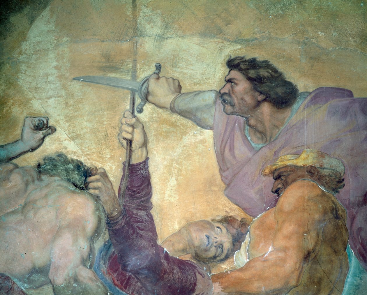 Detalj av läkarens straff, fresken Villa Medicea di Careggi av George Frederick Watts