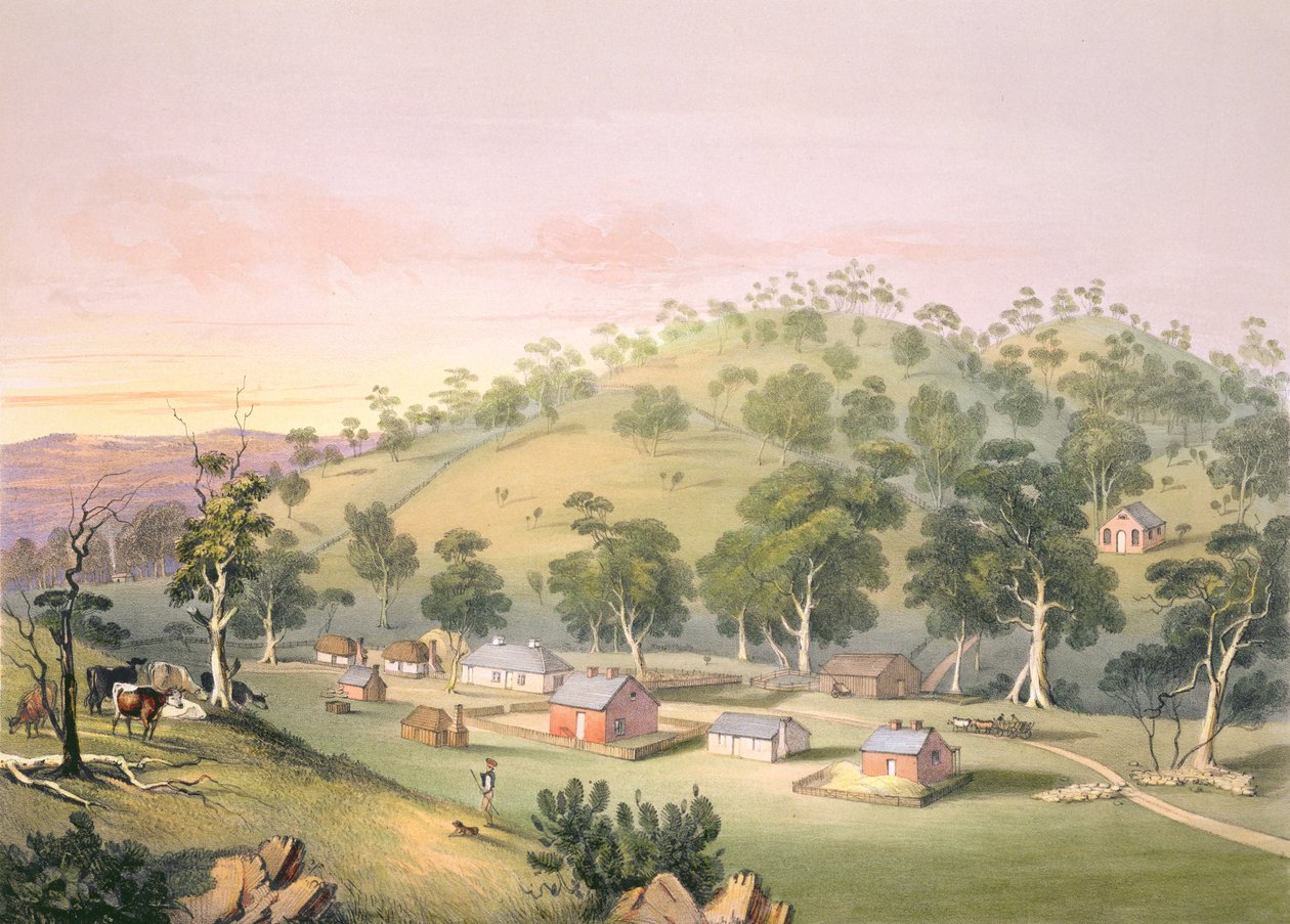 Kväll i Angaston, South Australia, 1846 av George French Angas