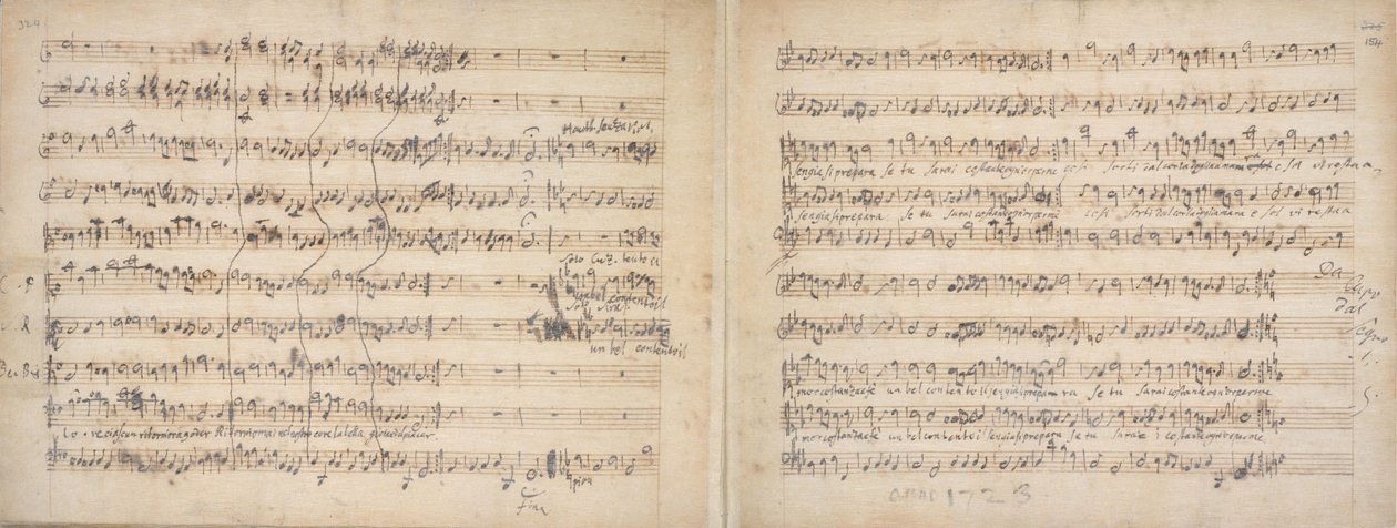 Final chorus Giulio Cesare autograph manuscript Handel av George Frederick Handel
