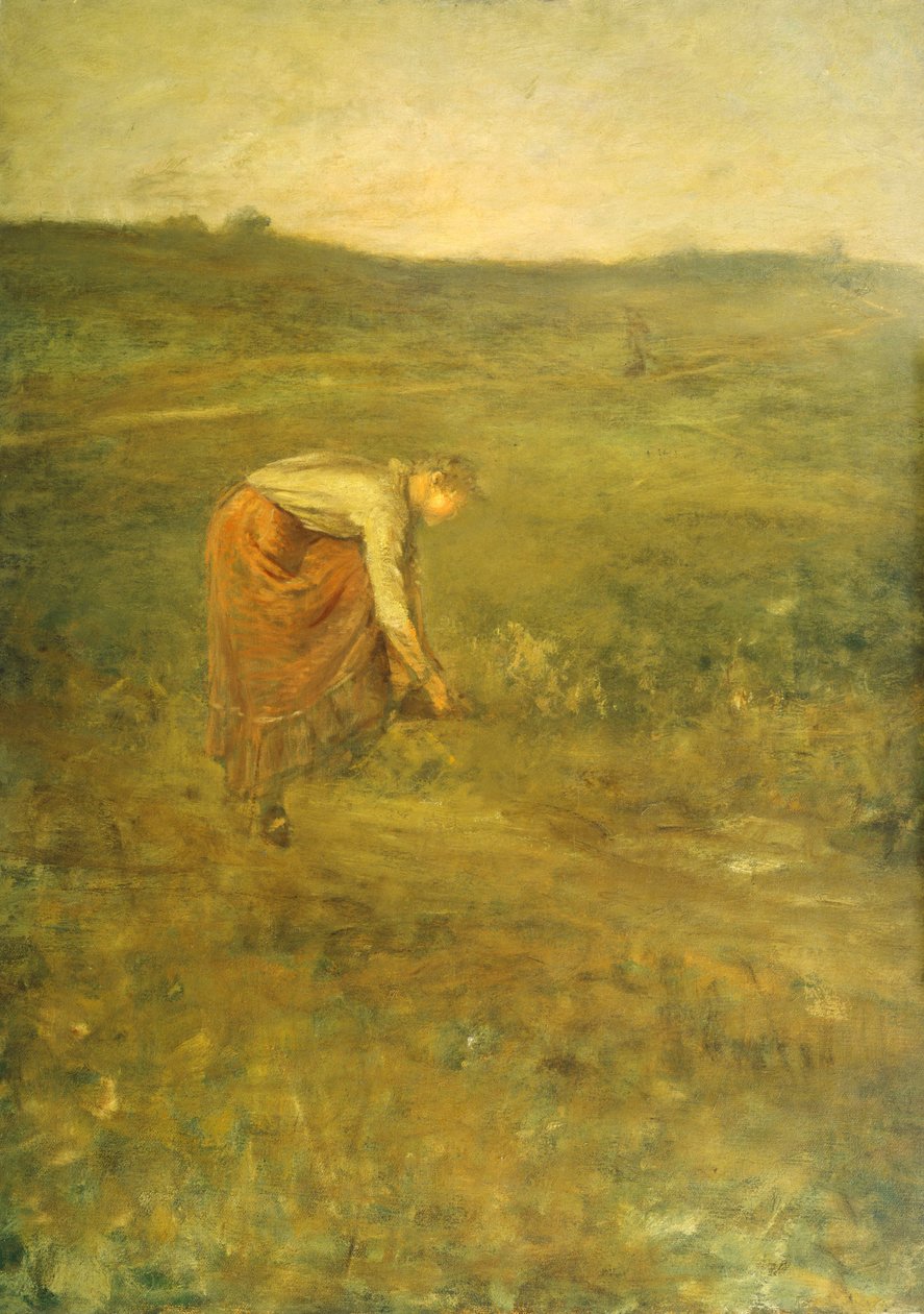 Flicka som knyter sin sko av George Fuller