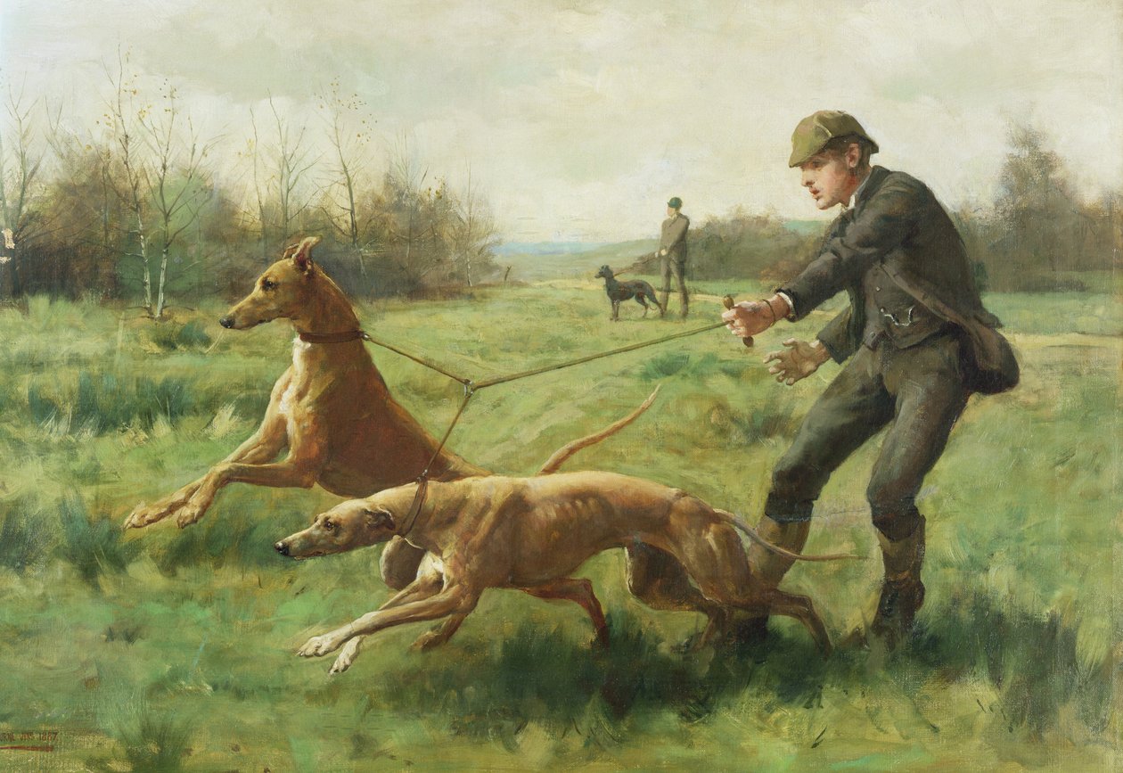 Tränar vinthundar av George Goodwin Kilburne