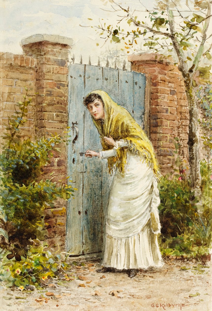 Flicka vid en port av George Goodwin Kilburne