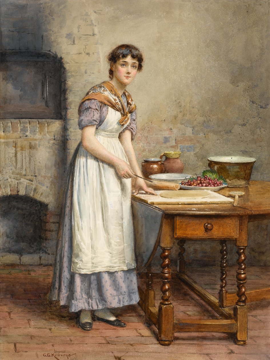 Göra en körsbärspaj (wc på papper) av George Goodwin Kilburne