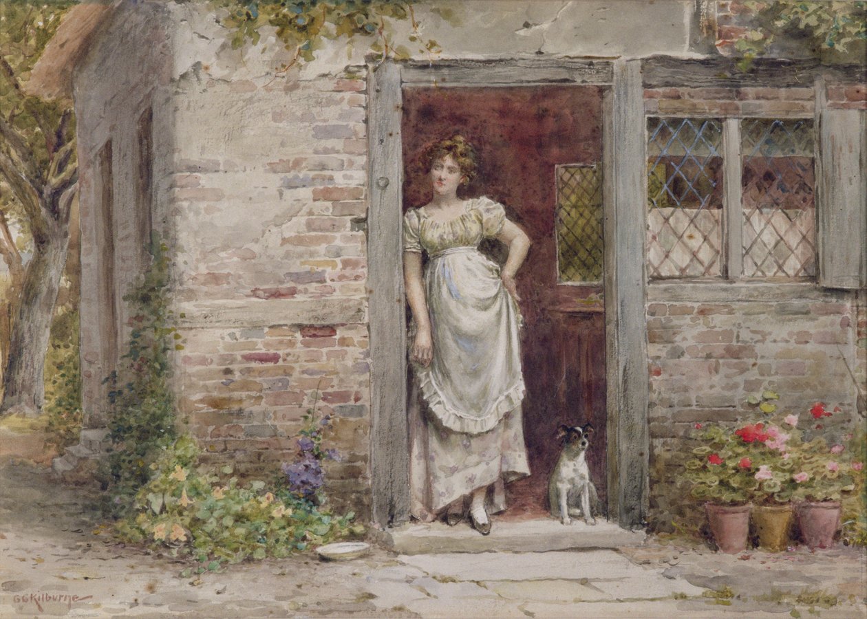 Väntar på posten av George Goodwin Kilburne