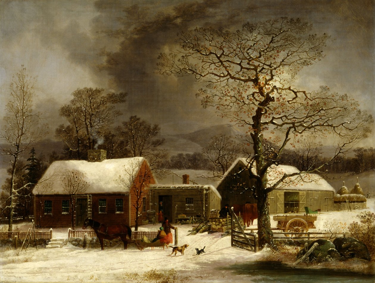 Vinterscen i New Haven, Connecticut av George Henry Durrie