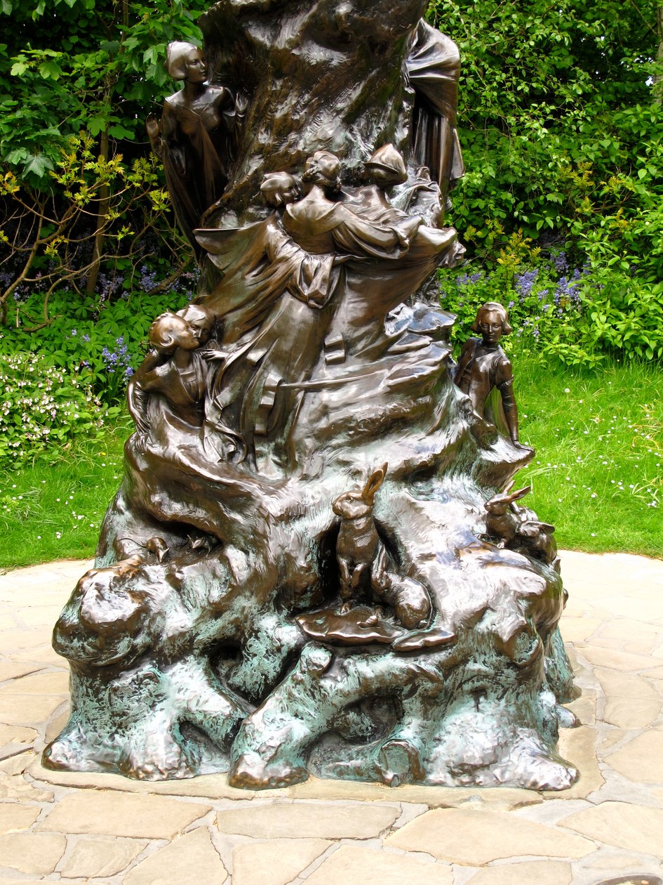 Sockel, detalj av Peter Pan-statyn, 1912 brons av George James Frampton