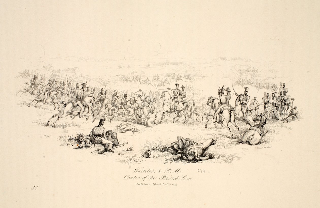 Waterloo 20.00, centrum av den brittiska linjen, pub J. Booth, 1816 av George Jones