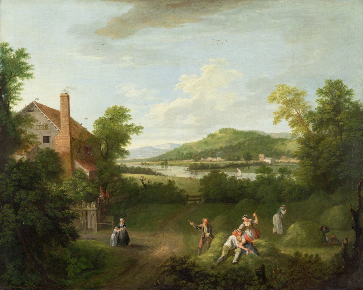 Landskap med lantarbetare, ca 1730-40 av George Lambert