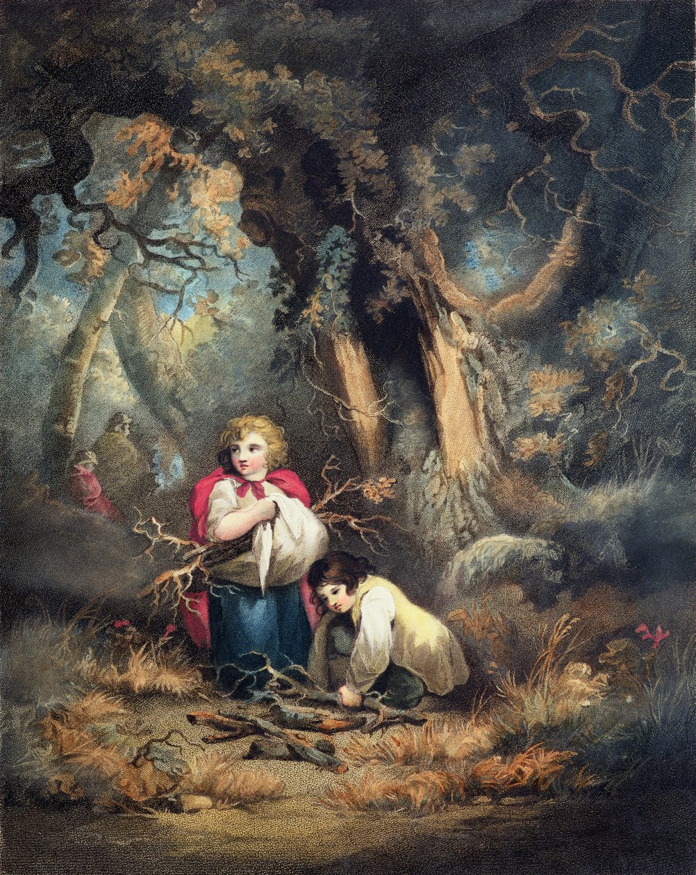Gathering Wood, graverad av R.M. Meadows, utgiven av John Raphael Smith, 1793 (stiplingsgravyr) (par 125532) av George Morland