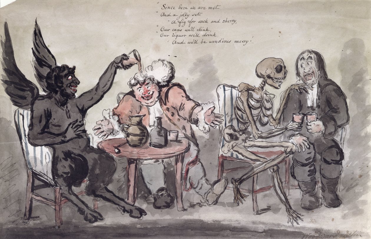 Doktorn och hans vänner, graverad av Issac Cruikshank (c.1756-c.1811) c.1798 av George Moutard Woodward