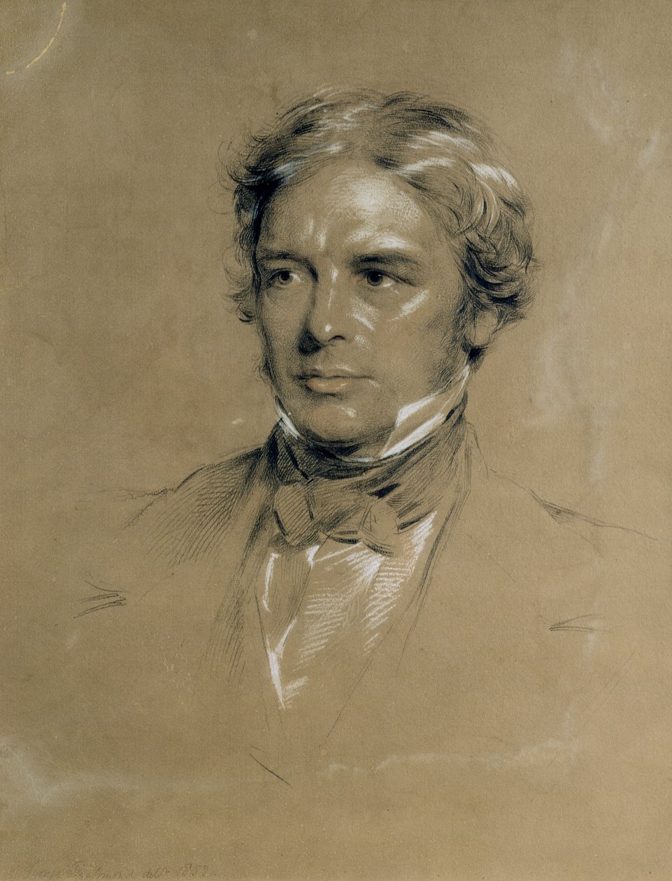 Michael Faraday (1791-1867) (kol och krita på papper) av George Richmond