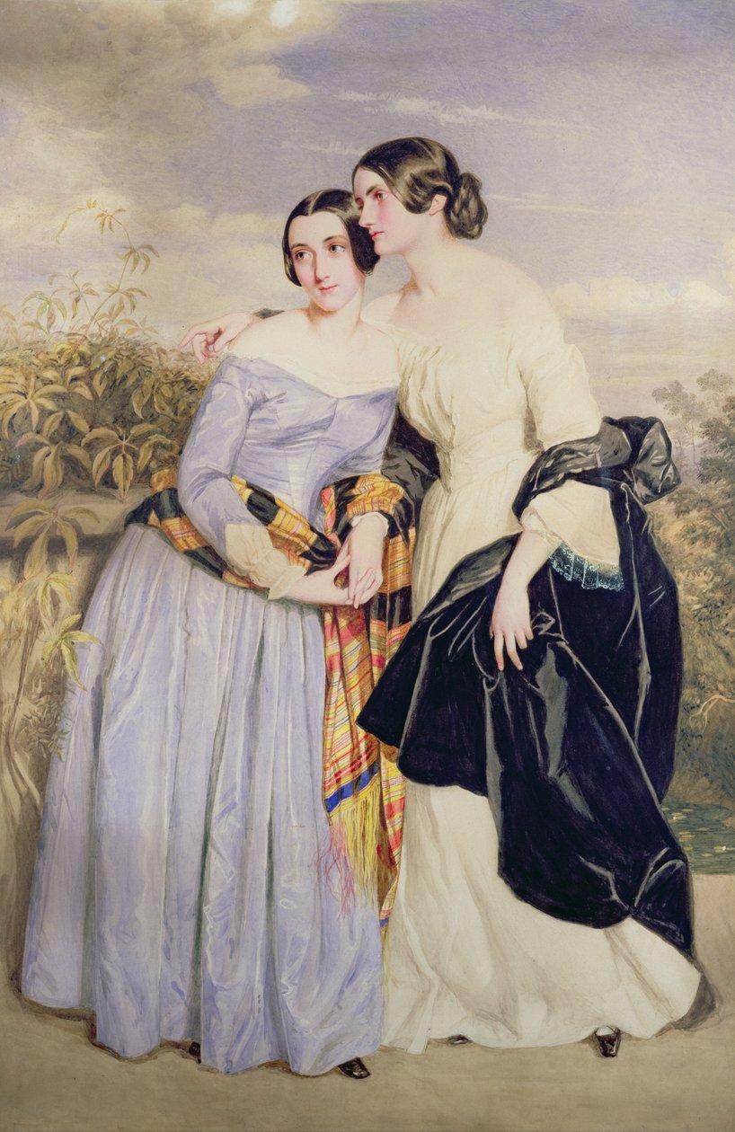 Mrs Partridge och hennes syster Miss Croker, ca 1850 av George Richmond