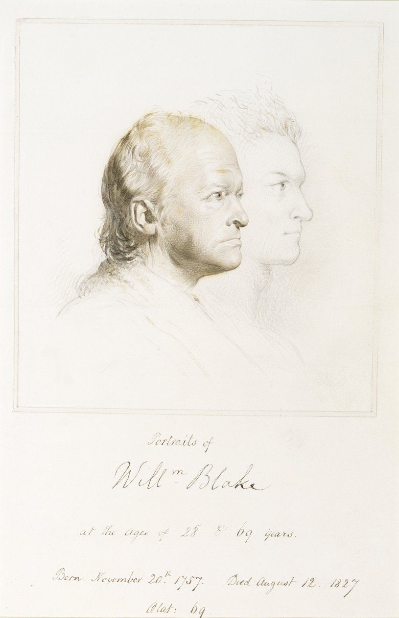 William Blake (1757-1827) i Youth and Age (grafit med pensel och brunt bläck) av George Richmond