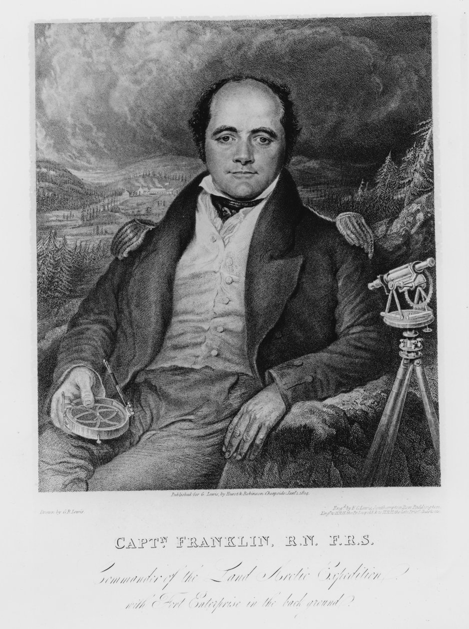 Porträtt av kapten John Franklin (1786-1847) graverad av Frederick Christian Lewis (1779-56) 1824 av George Robert Lewis