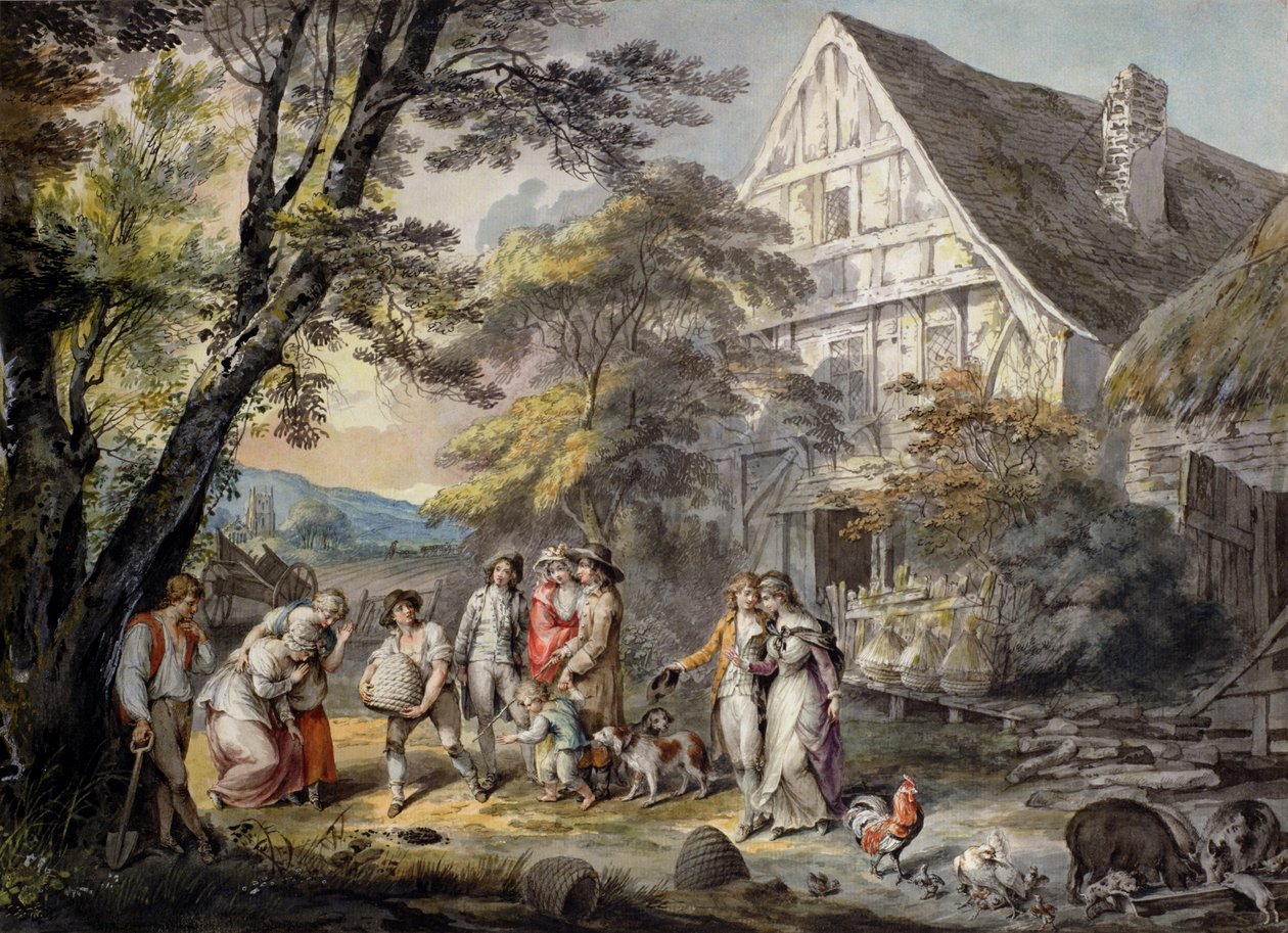 Höst: Binsvärm, ca 1780 (wc och penna och bläck på papper) av George Edward Robertson