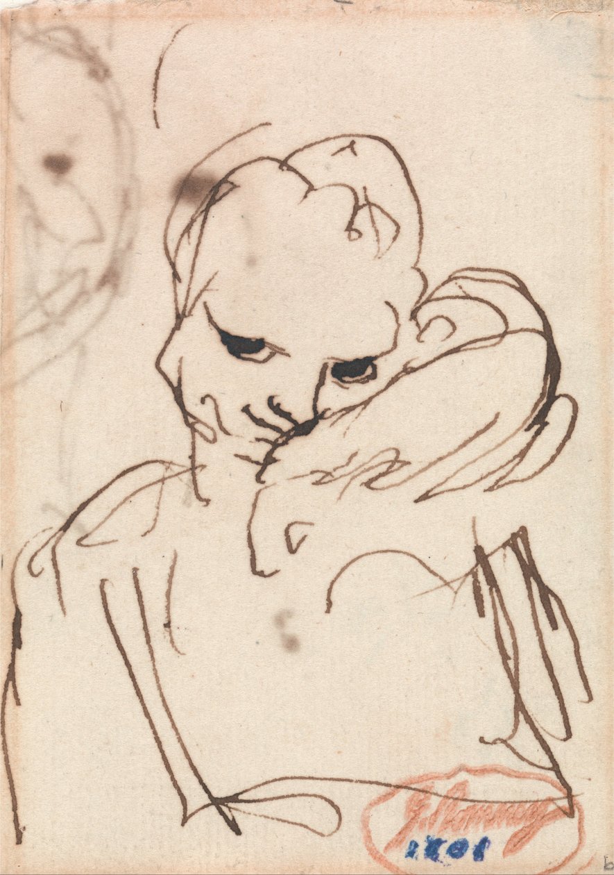 En flicka med en kanin eller en hund på axeln av George Romney