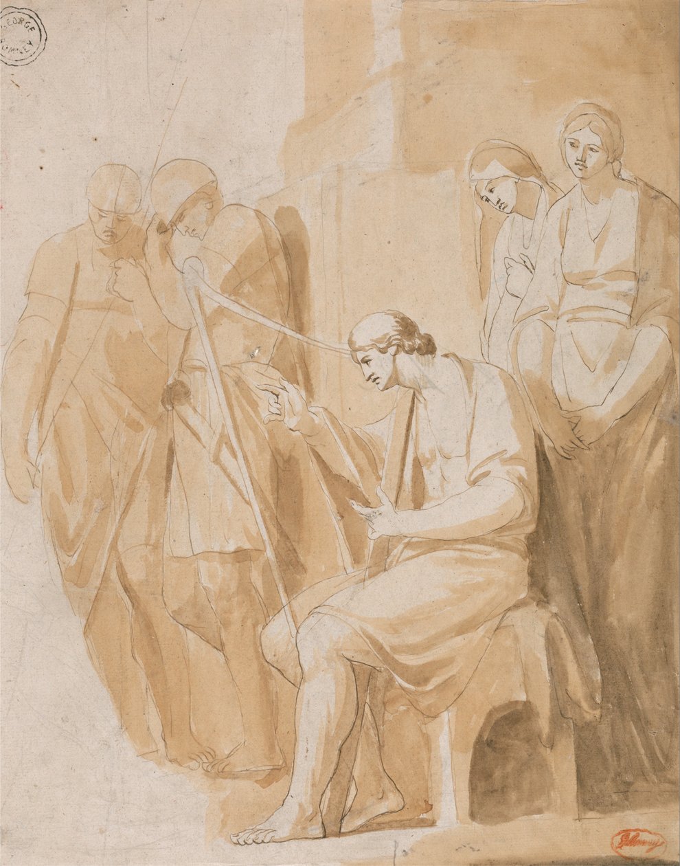 David som spelar harpa av George Romney