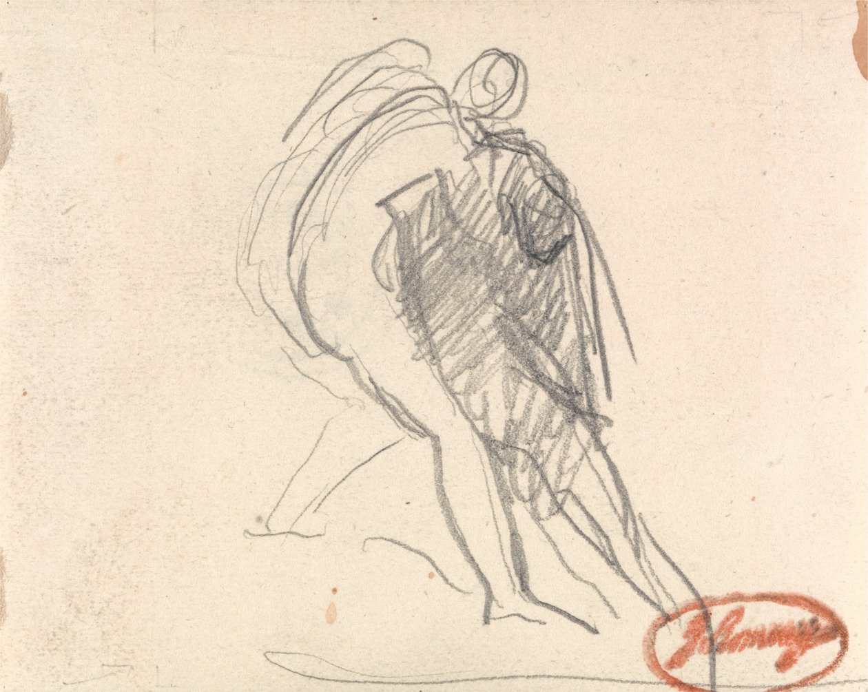 Figur som stöder en svimningsfigur av George Romney