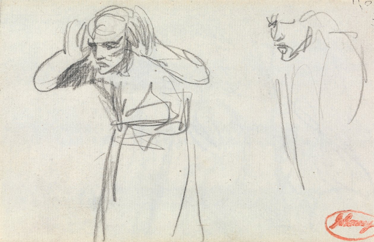 Figur med händerna till öronen av George Romney