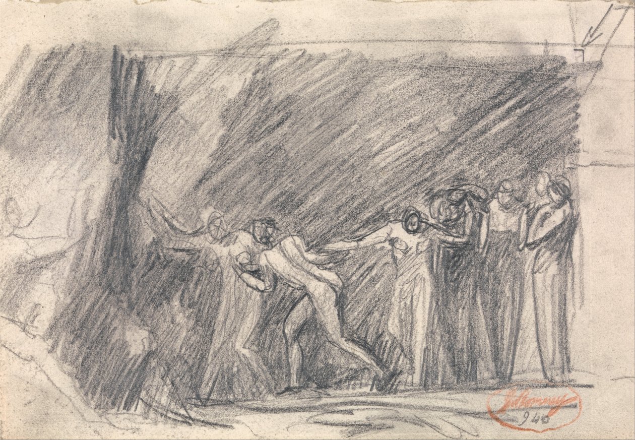 MacBeth vid Witches Cave- Andra besök, eller Canidia och ungdomen, eller arkens öppning av George Romney