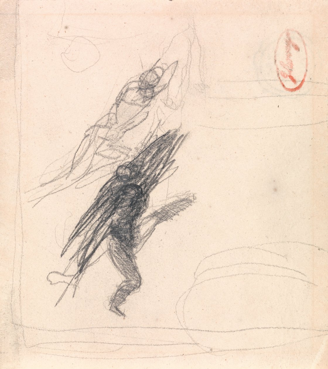 Möjligen en liggande figur och en dansfigur av George Romney