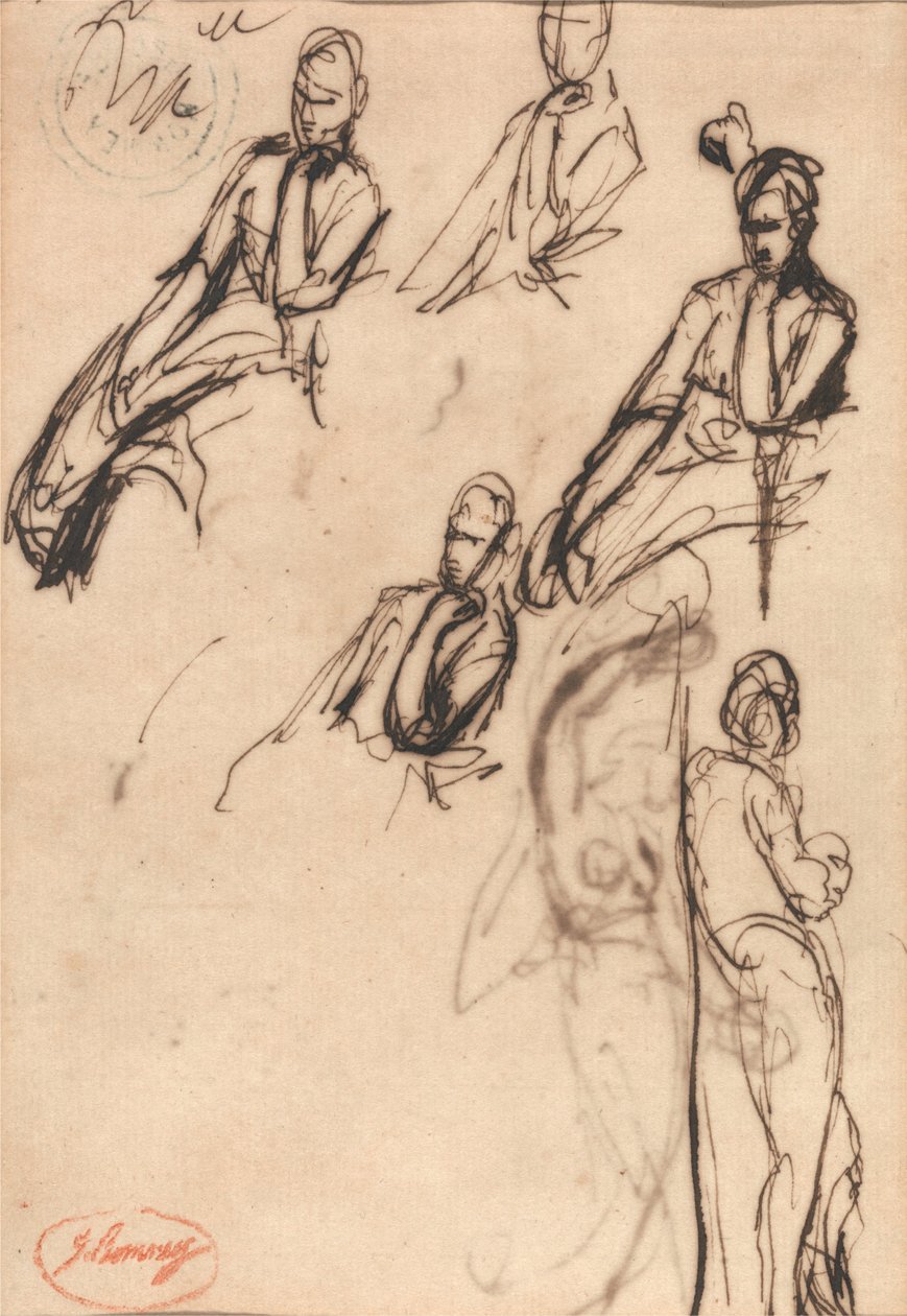 Sittande och stående figurer av George Romney